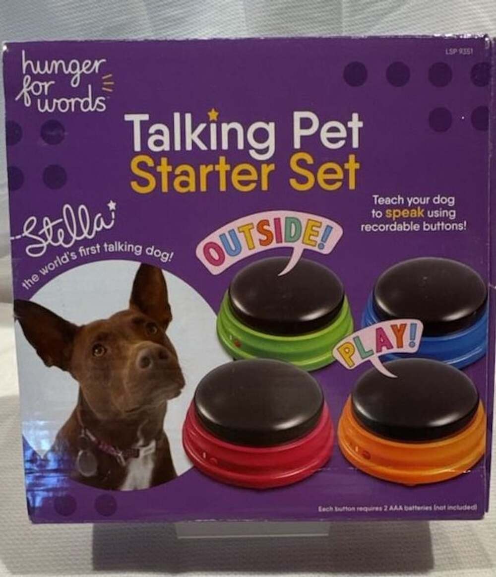 Hunger For Words Talking Pet Starter Set Recordable Buttons Dog Toy